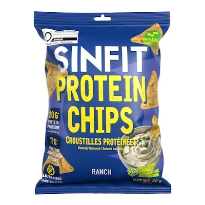 SINFIT SinFit Protein Chips Ranch 50 g, $7.98/100g