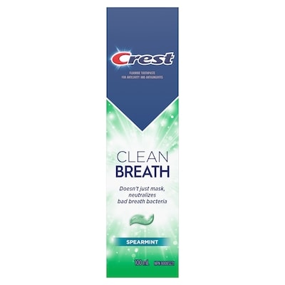 Crest Dentifrice Haleine propre Menthe verte : neutralise la mauvaise haleine et offre une protection antibactérienne 100 ml, 10,49 $/100ml