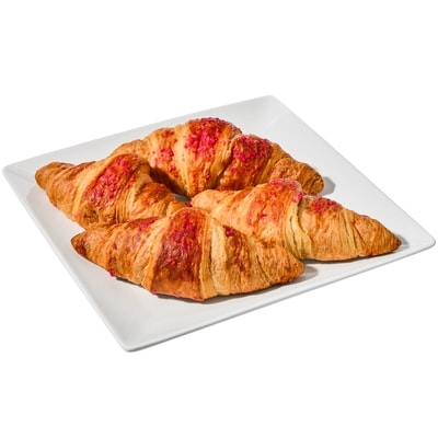 Croissants fourrés aux framboises, paquet de 4