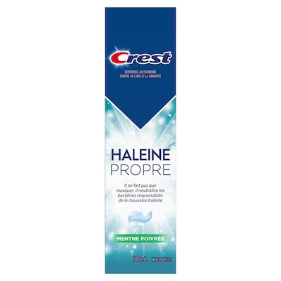 Dentifrice Haleine propre Menthe poivrée : neutralise la mauvaise haleine et offre une protection antibactérienne