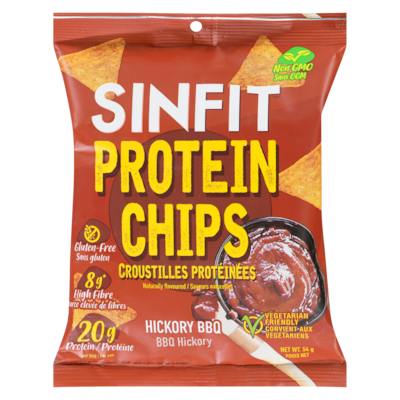 SINFIT Croustilles protéinées bbq hickory 7x54.0 g, 1,19 $/100g