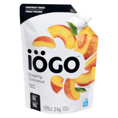 IOGO Yogurt Peach 1.5% M.F. 2 kg, $0.67/100g