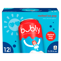Bubly Sparkling Water Sparkling Water Ice Pop, 12-Pack 12x355.0 ml, $0.19/100ml
