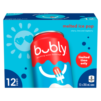 Bubly Sparkling Water Sparkling Water Ice Pop, 12-Pack 12x355.0 ml, $0.19/100ml