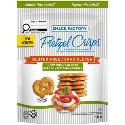 The Snack Factory Craquelins de bretzels minces et croquants herbes méditerranéennes 141 g, 4,26 $/100g