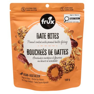 Frux Date Bites Peanut Coated With Peanut Butter Filling 100 g, $6.49/100g