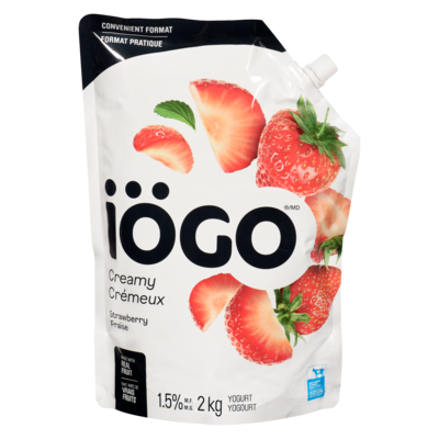 IÖGO Yogourt fraise 1.5% m.g. 2 kg, 0,55 $/100g