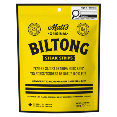 Matt's Original Original Biltong Steak Strips 60 g, $16.65/100g
