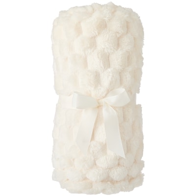 Everyday Essentials Jacquard Faux Fur Throw - Ivory 1 ea, $10.00/1ea