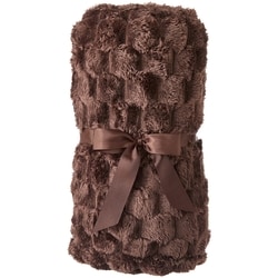 Everyday Essentials Jacquard Faux Fur Throw - Brown 1 ea, $10.00/1ea