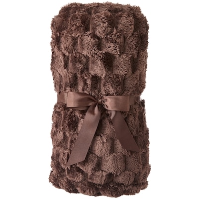 Everyday Essentials Jeté en similifourrure jacquard – brun 1 ea, 10,00 $/1ch