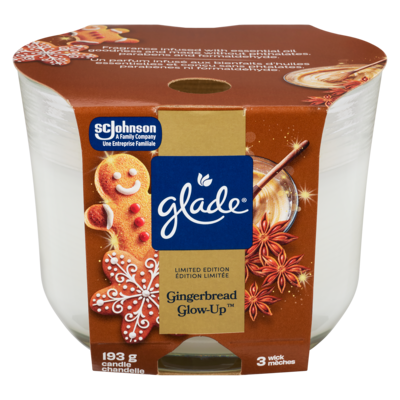 Glade Chandelle gingerbread glow-up 3 mèches édition limitée 1 ea, 14,99 $/1ch