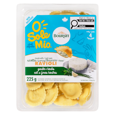 O’Sole Mio Ravioli ail et fines herbes 225 g, 2,66 $/100g
