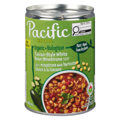 Pacific Soupe minestrone aux haricots blancs à la toscane biologique 440 ml, 1,25 $/100ml