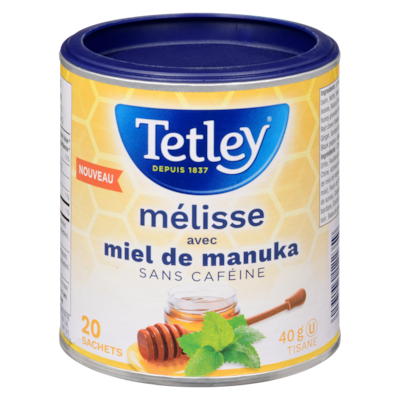 Tetley Tisane mélisse avec miel de manuka 40 g, 11,23 $/100g