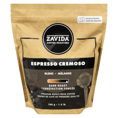 Zavida Grains de café de première qualité espresso cremoso torréfaction foncée café en grains 700 g, 3,86 $/100g