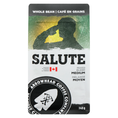 Arrowhead Mills 100% Roasted Coffee Salute Whole Bean Mixed Blend Medium 340 g, $5.88/100g