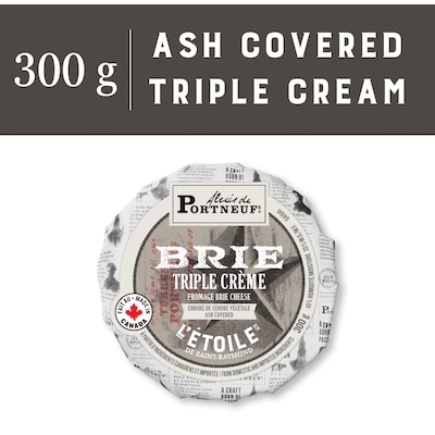 Alexis Portneuf Brie Ash Covered Triple Cream L'Étoile de Saint-Raymond Cheese 300 g, $5.00/100g