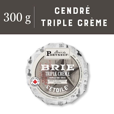 Alexis de Portneuf Fromage Brie cendré triple crème L'étoile de Saint-Raymond 300 g, 5,00 $/100g