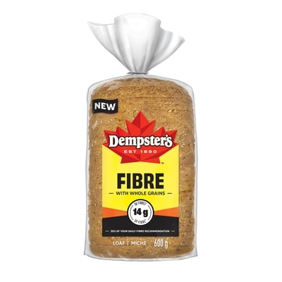 Dempster's Fibre with Whole Grains Bread 600 g, $0.83/100g