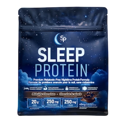 Sleep Protein Premium Melatonin-Free Nighttime Protein Formula, Midnight Chocolate 454 g, $13.21/100g