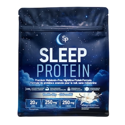 Sleep Protein Premium Melatonin-Free Nighttime Protein Formula, Vanilla Sky 454 g, $13.21/100g