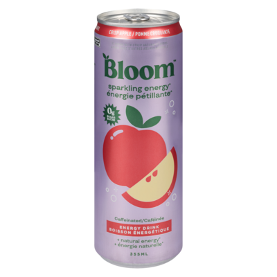BLOOM Caféinée boisson énergétique pomme croquante 355 ml, 0,85 $/100ml