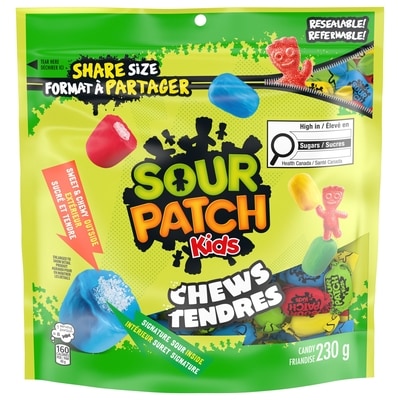 Sour Patch Kids Chews Soft & Chewy Candy In Assorted Fruity Flavours 230 g, $1.74/100g