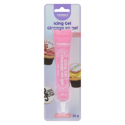 Twinkle Baker Decor Icing Gel Glitter Pink 25 g, $7.96/100g