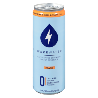 Wakewater Caffeinated Sparkling Water Beverage Peach 355 ml, $0.84/100ml