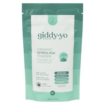 GIDDY-YO Organic Spirulina Powder 150 g, $32.66/100g