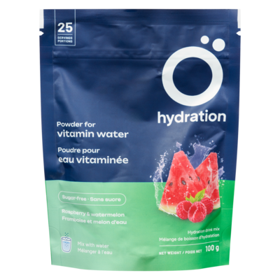 O Hydration Hydration Drink Mix Raspberry & Watermelon 100 g, $16.99/100g