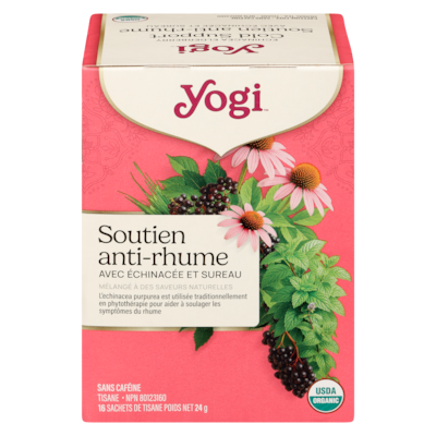 Yogi Tisane soutien anti-rhume avec échinacée et sureau 24 g, 24,12 $/100g
