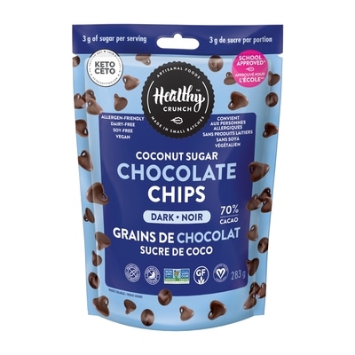 Healthy Crunch Coconut Sugar Chocolate Chips Dark 70% Cacao 283 g, $3.35/100g