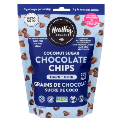 Healthy Crunch Coconut Sugar Chocolate Chips Dark 70% Cacao 283 g, $3.35/100g