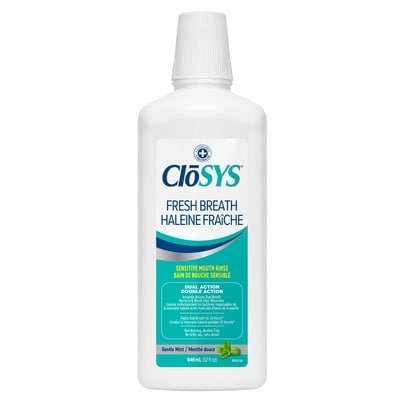 Closys Fresh Breath Sensitive Mouth Rinse Gentle Mint 946 ml, $2.64/100ml