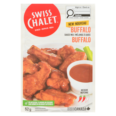 Swiss Chalet Mélange à sauce buffalo moyenne 52 g, 5,75 $/100g