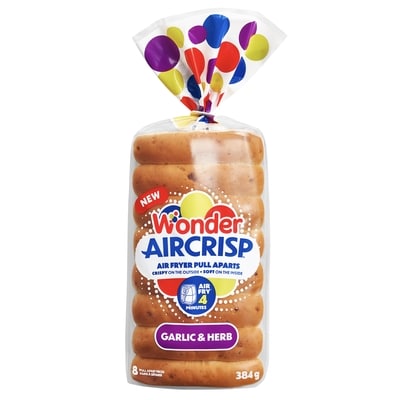 null AirCrisp – Petits pains à détacher pour friteuse à air, saveur ail et fines herbes 384 g, 1,17 $/100g