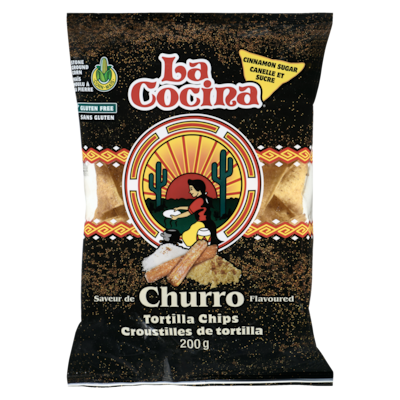 La Cocina Tortilla Chips Cinnamon Sugar Churro Flavoured 200 g, $2.15/100g