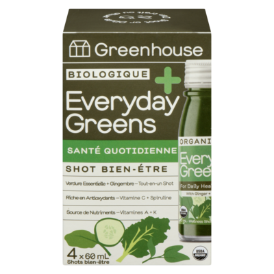 Greenhouse Shots bien-être biologique everyday greens 4x60.0 ml, 5,42 $/100ml