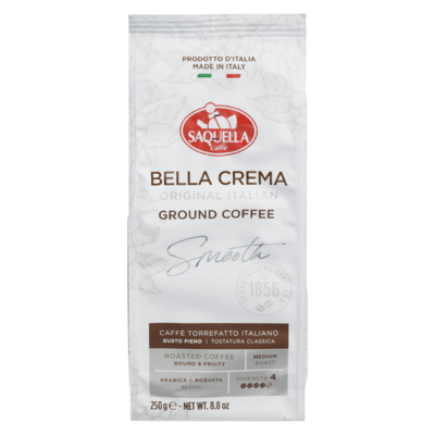 Saquella Ground Coffee Bella Crema Medium Roast 250 g, $4.00/100g