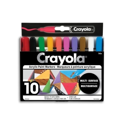 Crayola Bullet Tip Acrylic Paint Markers, 10 Count 10 ea, $1.50/1ea