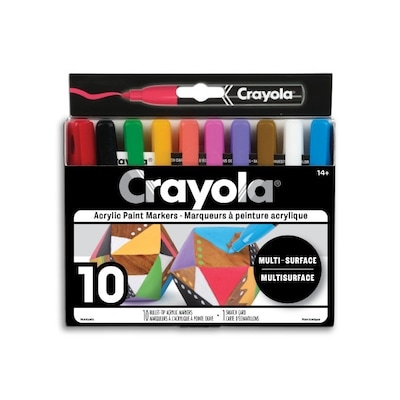 Crayola Marqueurs à l'acrylique à pointe ogive , ensemble de 10 10 ea, 1,50 $/1ch