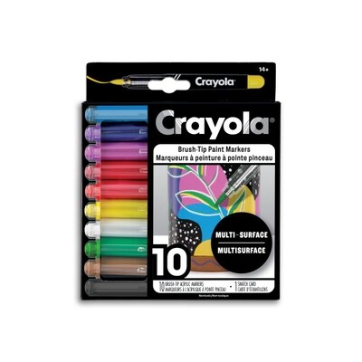 Crayola Marqueurs à l'acrylique à pointe pinceau , ensemble de 10 10 ea, 1,50 $/1ch