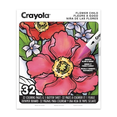 Crayola 32 Page Adult Colouring Book, Flower Child 1 ea, $10.00/1ea