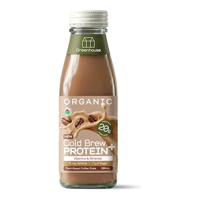 Greenhouse Organic Plant-Based Cold Brew Coffee Protein Shake 300 ml, $1.66/100ml