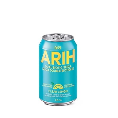ARIH Dual-Biotic Soda - Clear Lemon 355 ml, $0.70/100ml