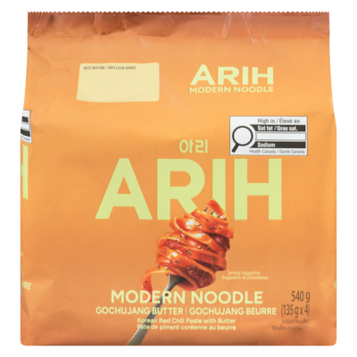 Nouilles gochujang beurre, paquet de 4 540 g, 1,85 $/100g