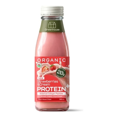Greenhouse Organic Plant-Based Strawberries & Cream Protein Shake 300 ml, $1.66/100ml