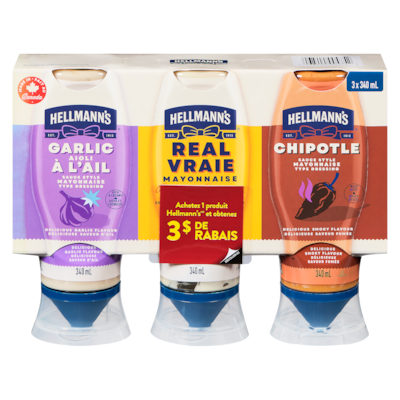 Hellmann’s Mayonnaise assortiment 1020 ml, 0,98 $/100ml